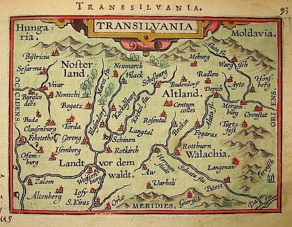Ortelius Abraham (1528-1598) Transilvania 1601 Anversa, apud Ioannem Bapt. Vrientum